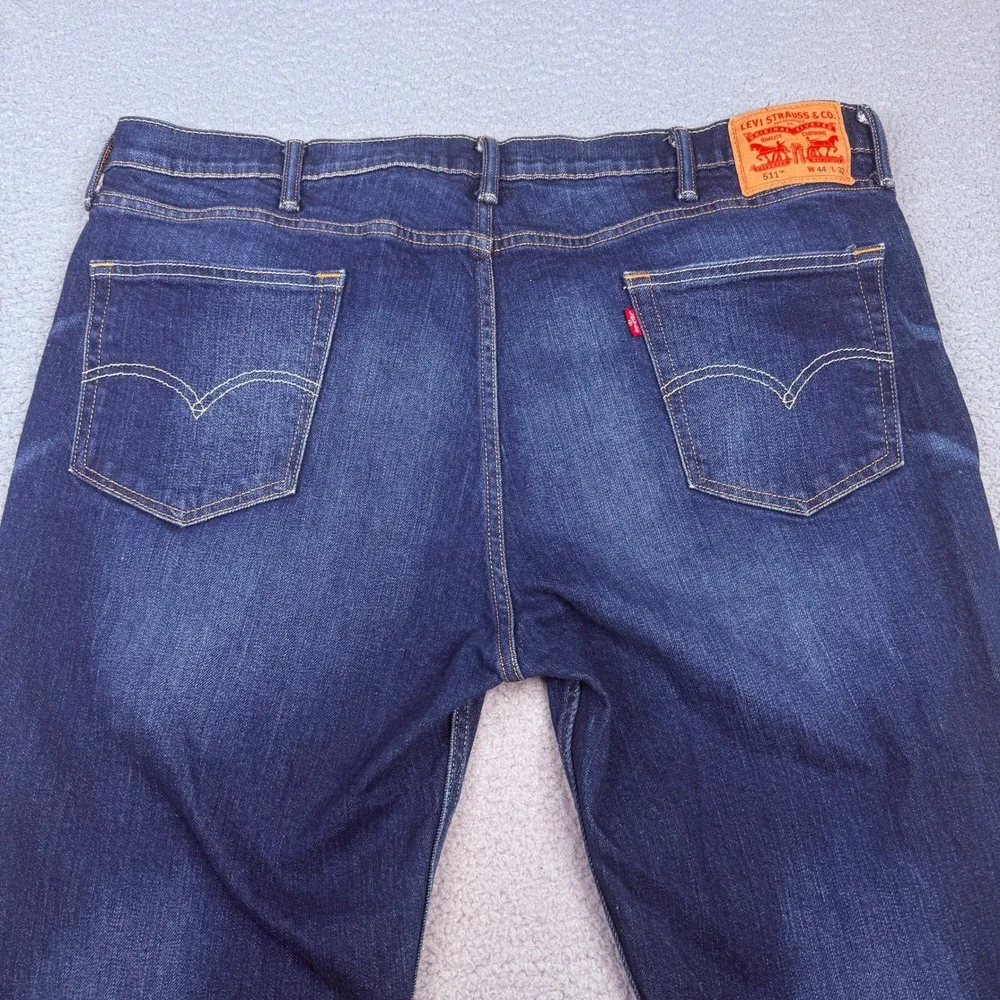 Levis 511 Jeans Mens 44x32 Blue Slim Fit Stretch Denim Ducky Boy Fade 04511-2369